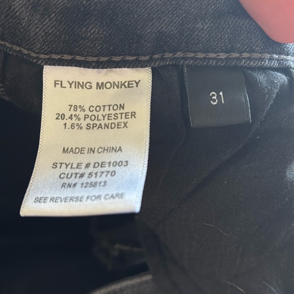 Flying Monkey Black Washed Jeans size 31 - Picture 5 of 5